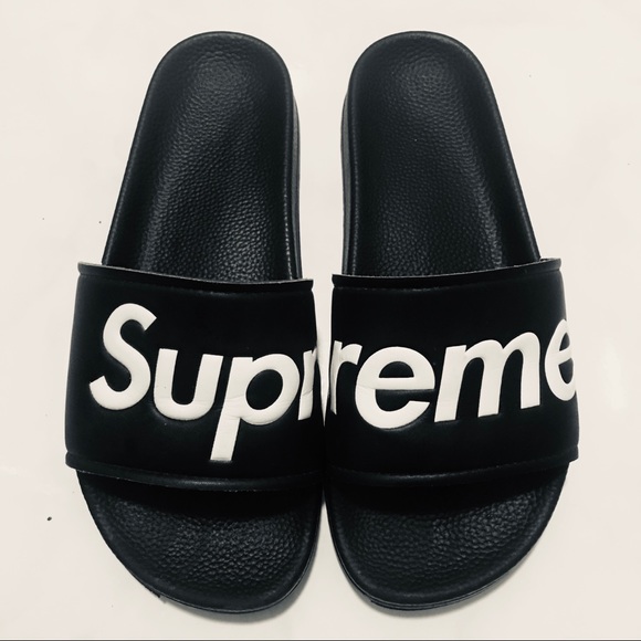 black supreme slides